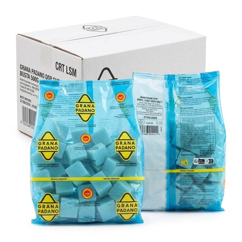 Grana Padano DOP in Würfeln 500 g (Karton 8 kg)