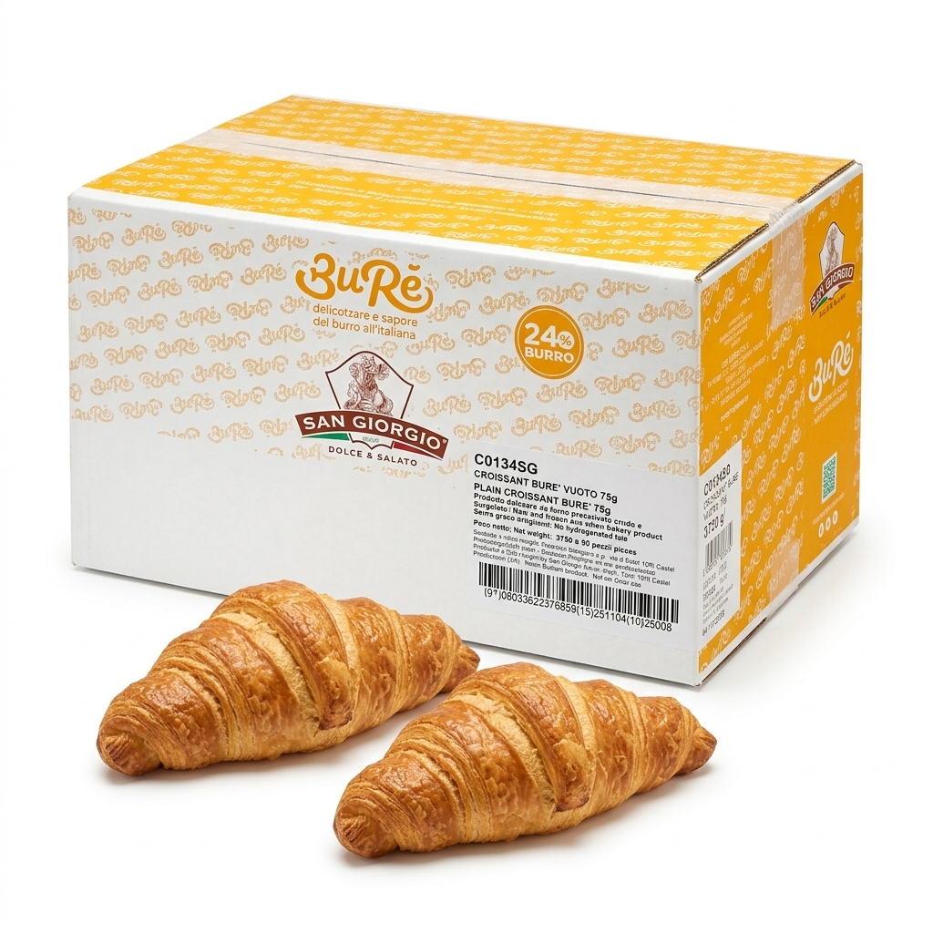 [C0134SG] Croissant al Burro BuRè Vuoto Dritto 75 g (Cartone 50) — San Giorgio