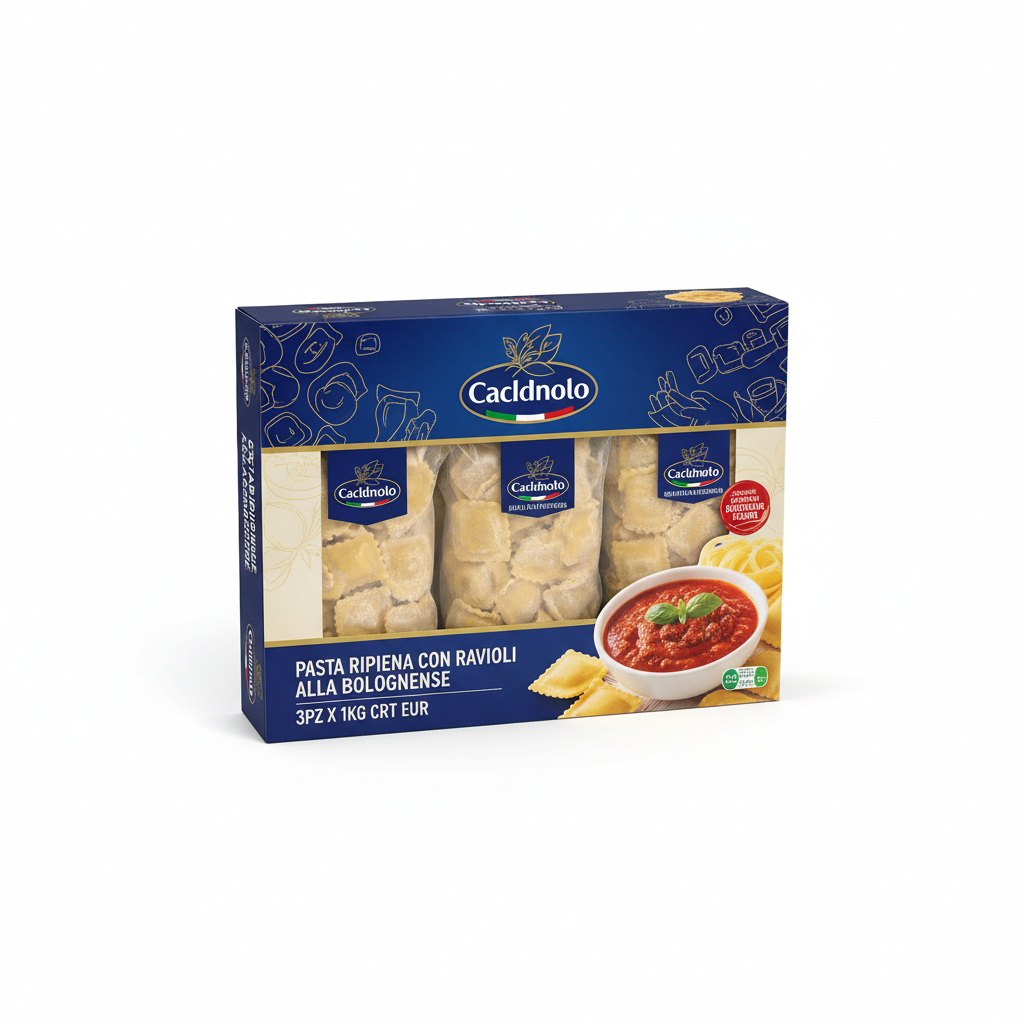 Pasta Ripiena Cong Ravioli Alla Bolognese 3pz X1kg Karton Eur - Italienische Pasta