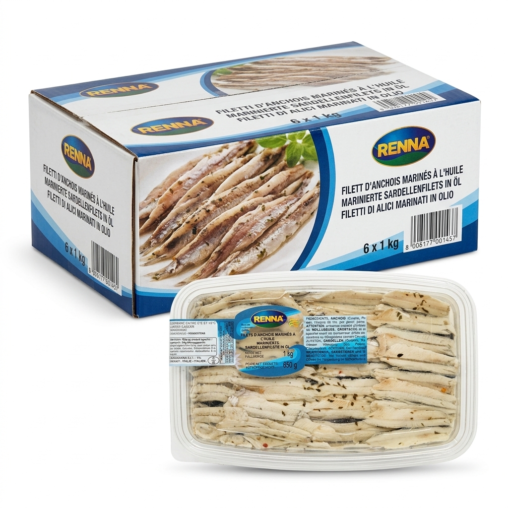 Filetti di Alici Marinati in Olio 1 kg