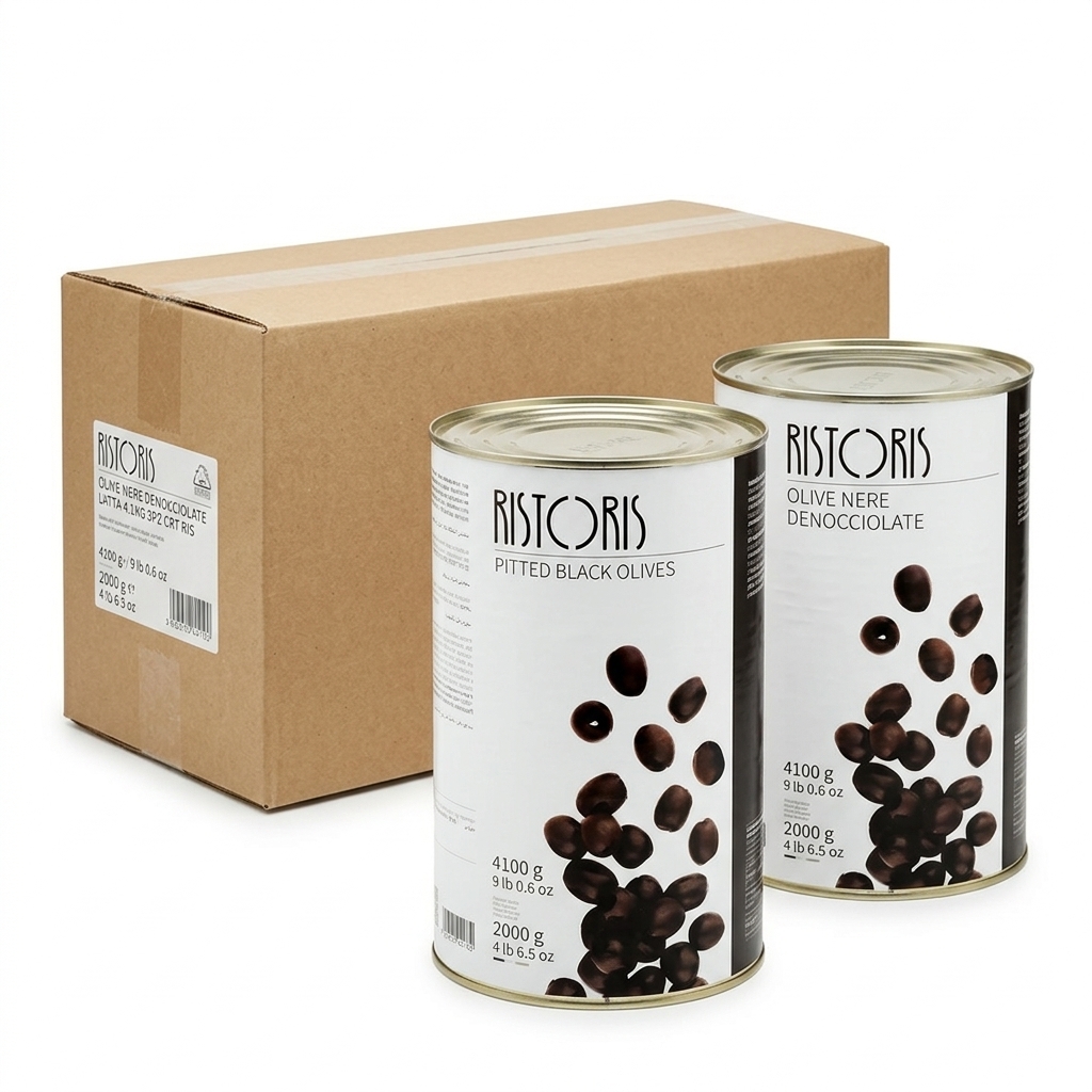 Olive Nere Denocciolate in Latta 4,1 kg (Cartone 3 pz) — Ristoris