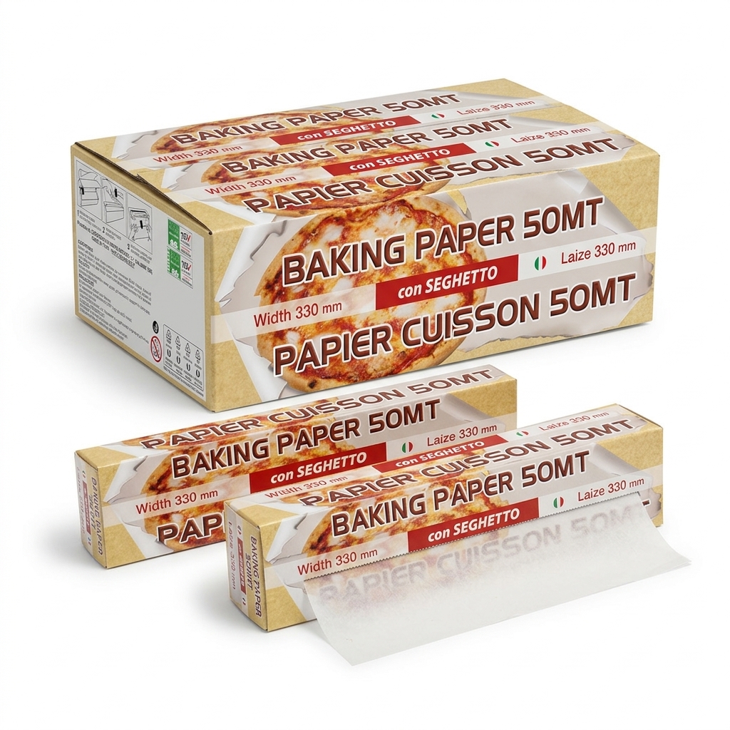 BAKING PAPER WITH CUTTER 33CM 50M PCS MUS