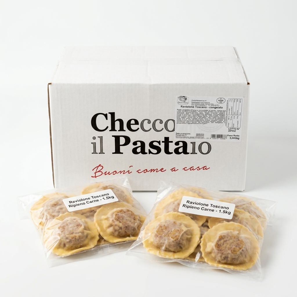 Raviolone Toscano mit Fleischfüllung 2 x 1,5 kg — Checco il Pastaio