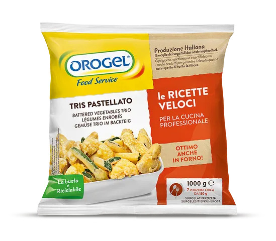 Tris di Verdure Pastellate Orogel 1 kg (Cartone 4 kg) POL