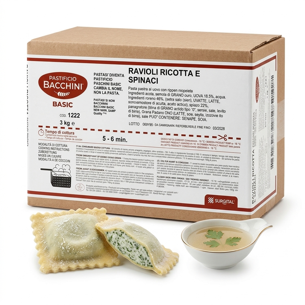 Ravioli Ricotta-Spinat tiefgekühlt 3 kg — Pastificio Bacchini