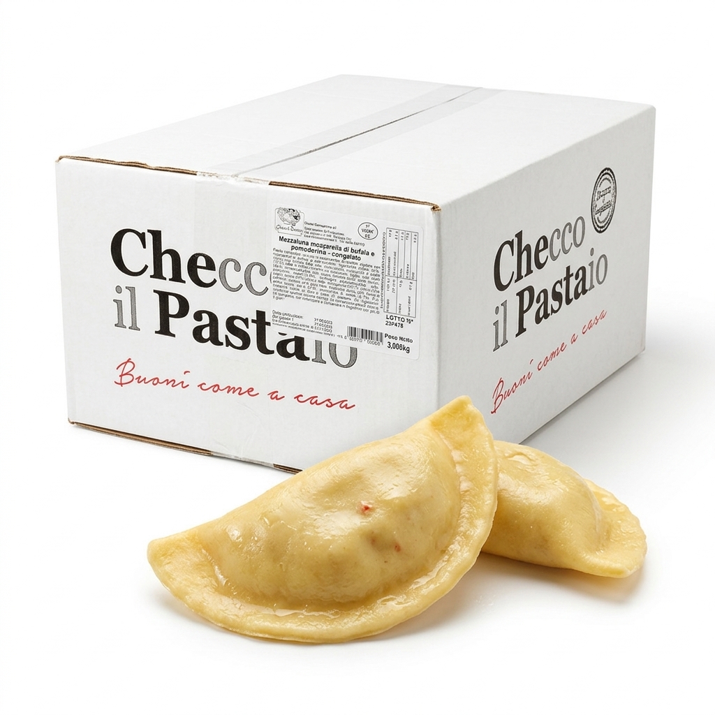 Buffalo Mozzarella and Cherry Tomato Mezzelune 2x1.5 kg — Checco il Pastaio