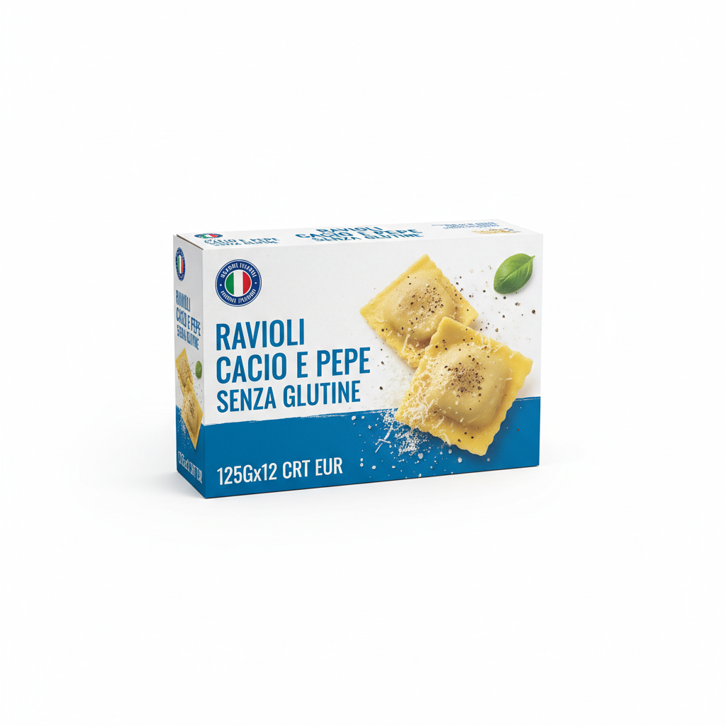 Ravioli Cacio E Pepe Senza Glutine 125gx12 Karton Eur