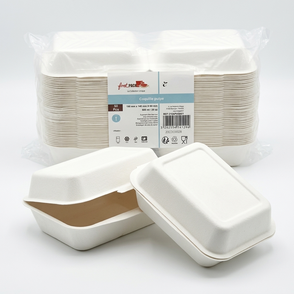 Conchiglia Pasto in Polpa 190x140mm 600ml (Conf. 12x50pz)