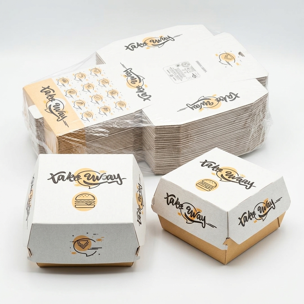 Cartons pour Hamburgers à Emporter 150x150x80mm 100 pcs — Liner Italia