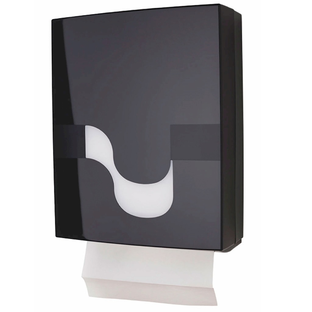 Dispenser Asciugamani di Carta Nero/Trasparente pz JIRR