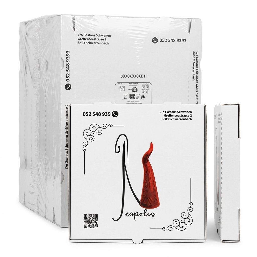 Cartone Pizza Personalizzato Neapolis Mod. H 33x33x4 cm — Liner (personalizzato)