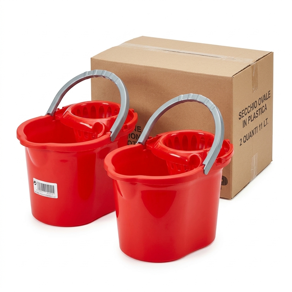 Seau Ovale avec Presse 11 L en Plastique