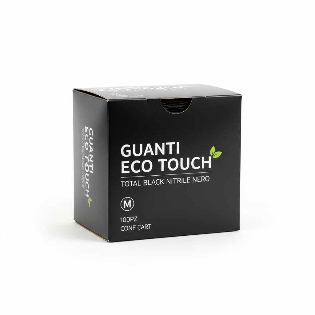 Guanti Eco Touch Total Black Nitrile Nero M 100pz conf CART