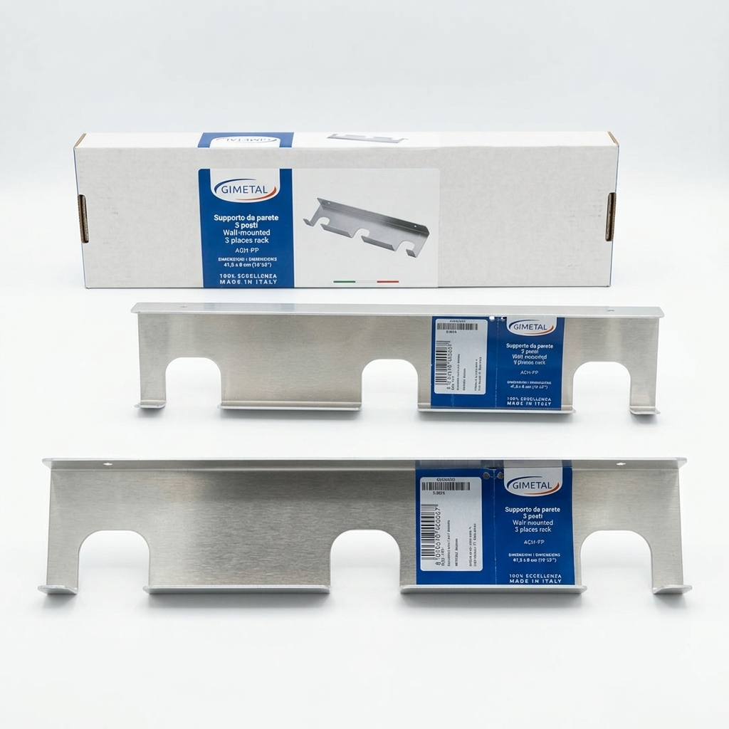 [AC-APL] Pizzaschieber-Wandhalter Aluminium 3 Plätze 41,5x8 cm — Gi.Metal