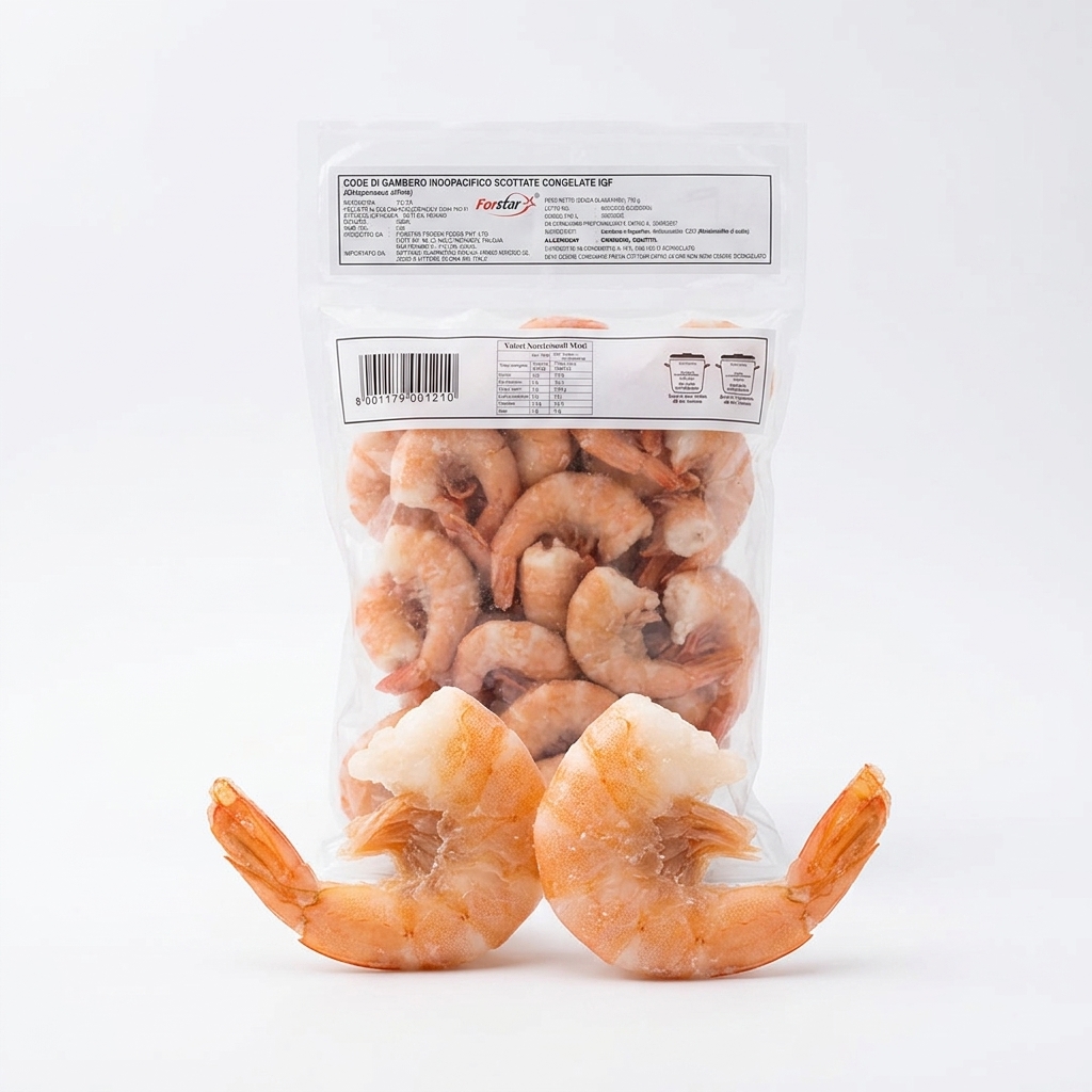 [NETT-3DIC205] Shrimp Tails India 13/15 pcs/kg pkg 0.750kg Frozen NETT