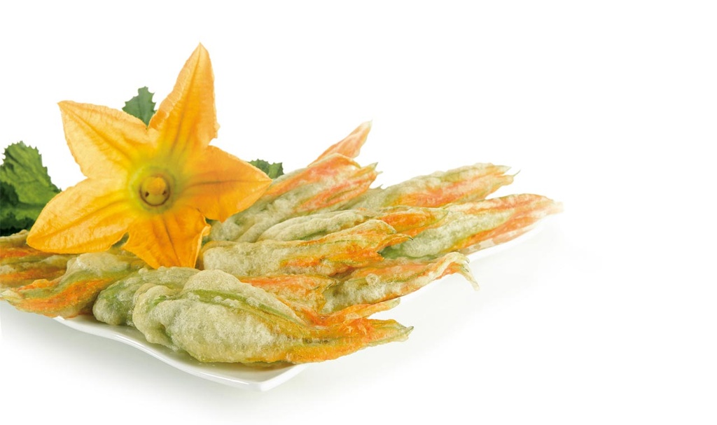 FIORI DI ZUCCA IN CROSTA DI FARINA DI GRANO SURGELATI 1KG CONF 4KG CRT SPIRITO C