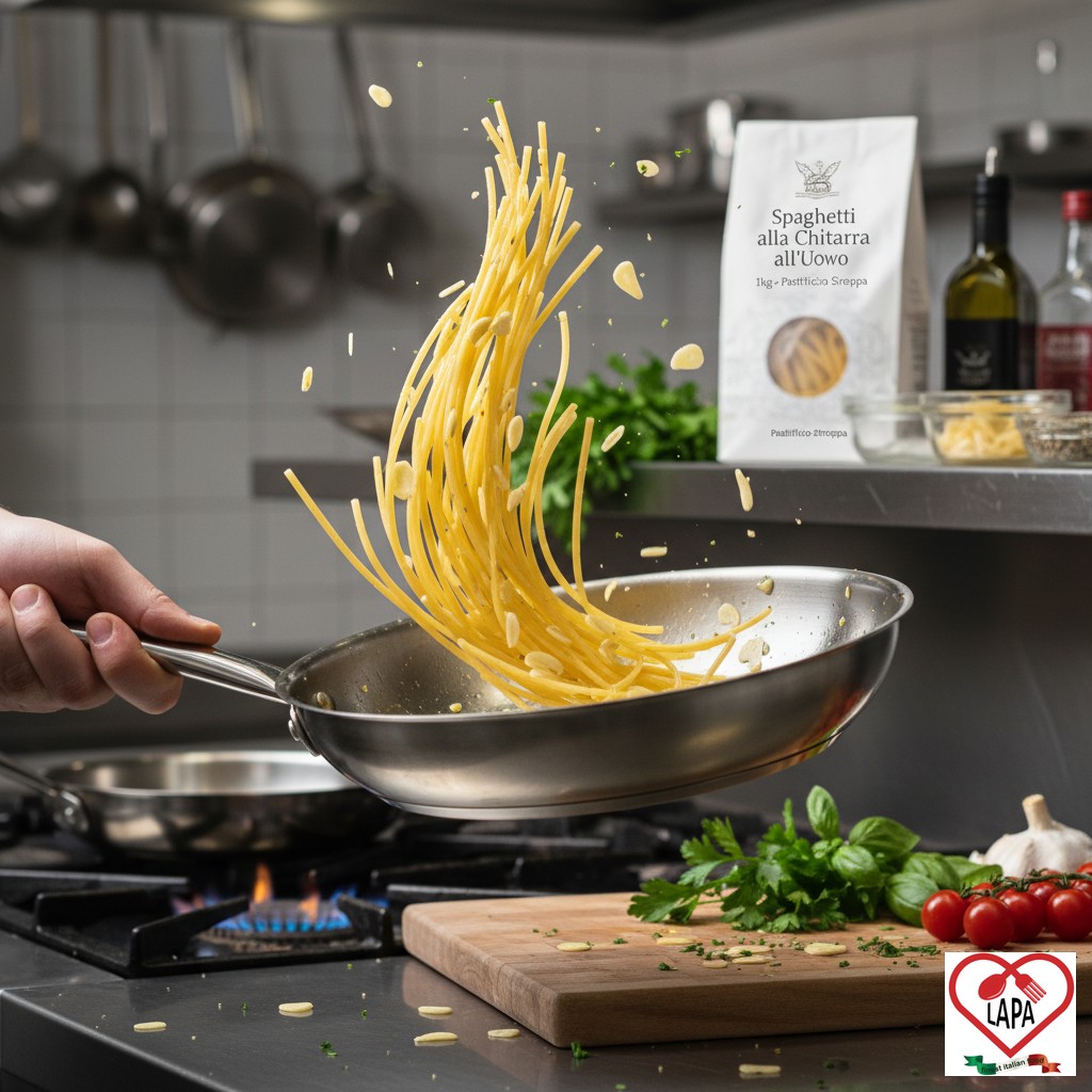 Spaghetti alla Chitarra all'Uovo 1kg - Pastificio Stroppa - Utilizzo 2