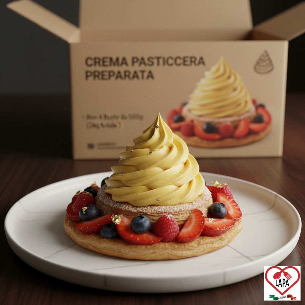 Crema Pasticcera Preparata - Box 4 Buste da 500g (2kg totale) - Utilizzo 2