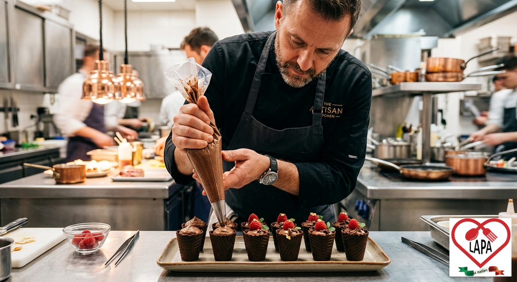 Bicchierino medio in wafer al cioccolato puro 60% - 45mm - Utilizzo 1