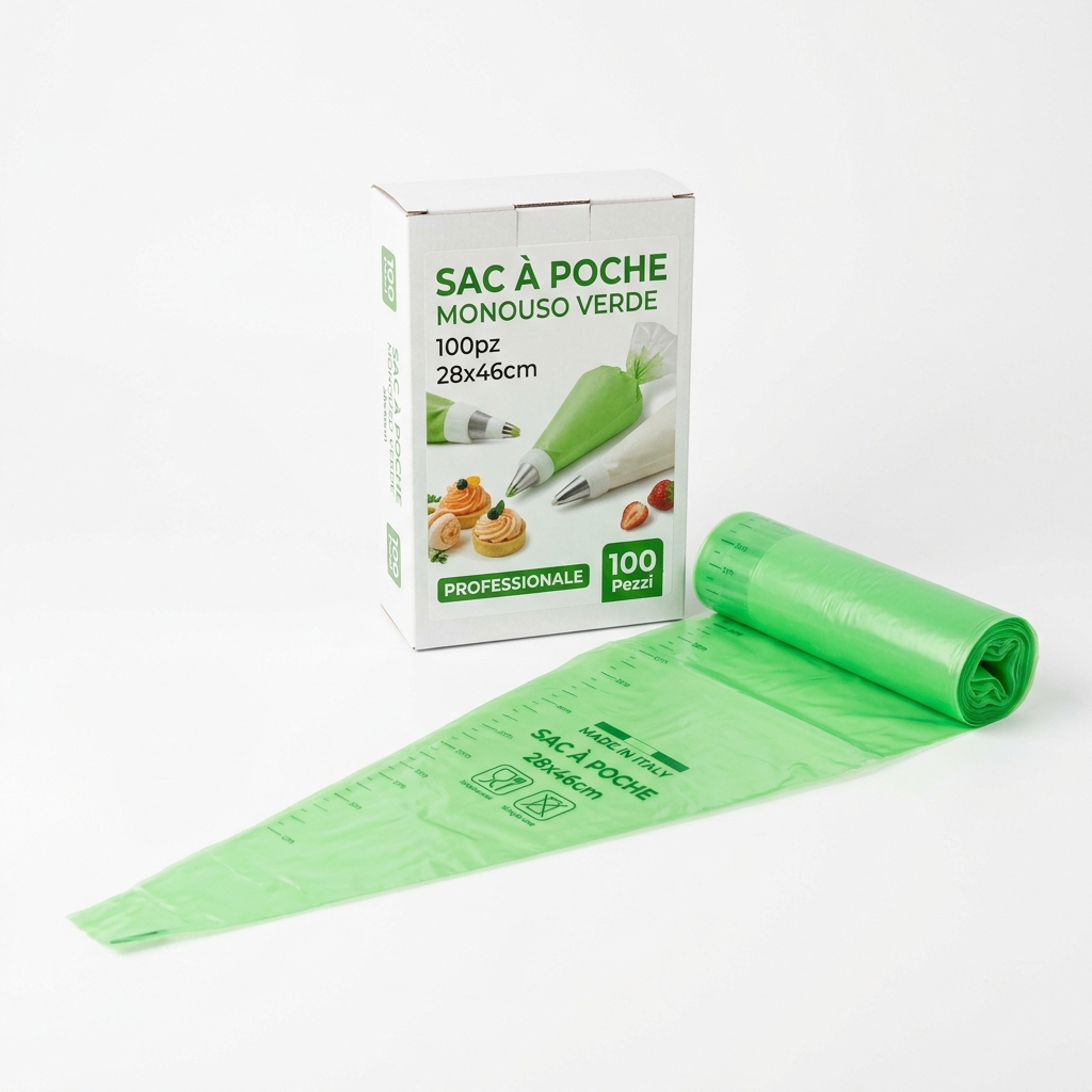 Sac A Poche 28x46 Cm Verde M 100pz pkg 10 pkg krt Car