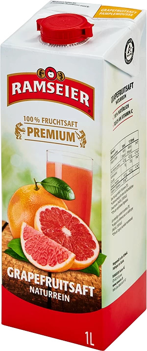 SUCCO DI POMPELMO GRAPEFRUITSAFT 4X1LT RAMSEIER PRO