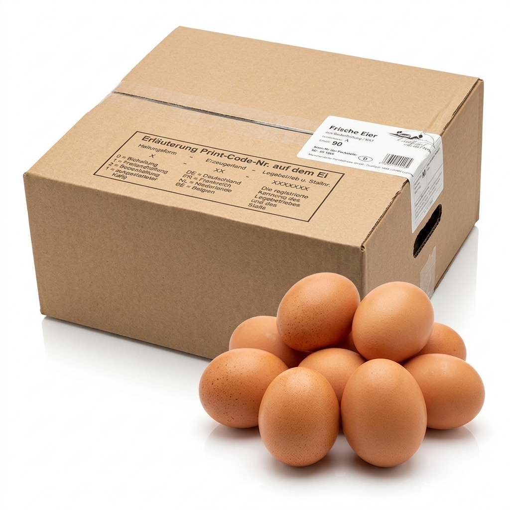 Uova Fresche Svizzere da Allevamento a Terra Bianche Categoria A Calibro M 53-63 g (Cartone 90)