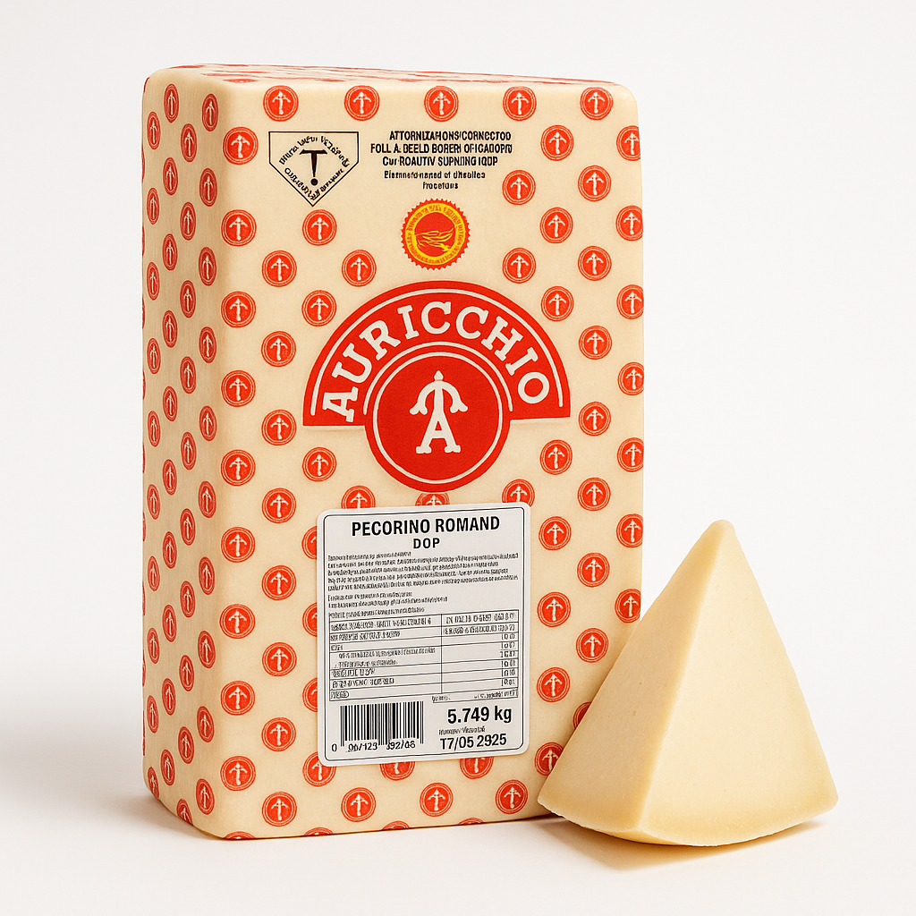 Pecorino Romano Cry 1/4 stk 6kg 4pz krt Aur - Italienischer Schafskäse