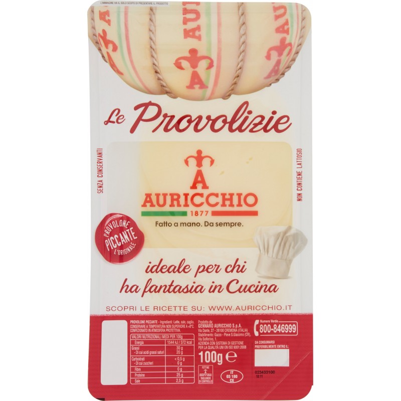 Provolone Picc Fette Sottili conf 100g 10 pz crt AUR
