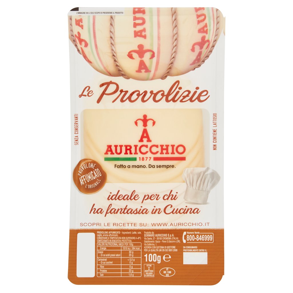 Provolone Affu. Auricchio Fette Sottili conf 100g 10pz crt AUR