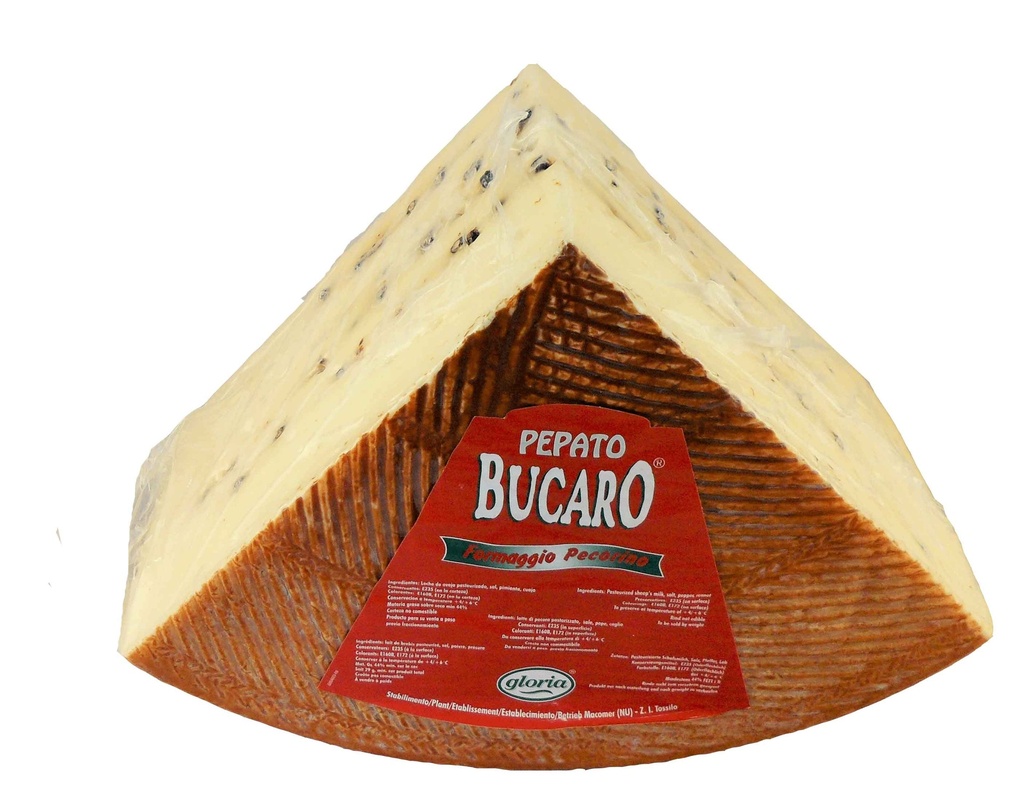 PECORINO BUCARO PEPATO GLORIA 1/4 PZ 3KG 4 PZ CRT AUR