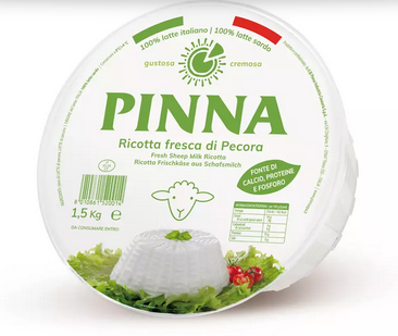 RICOTTA DI PECORA SARDA PINNA 1.5KG 2PZ CRT FERR