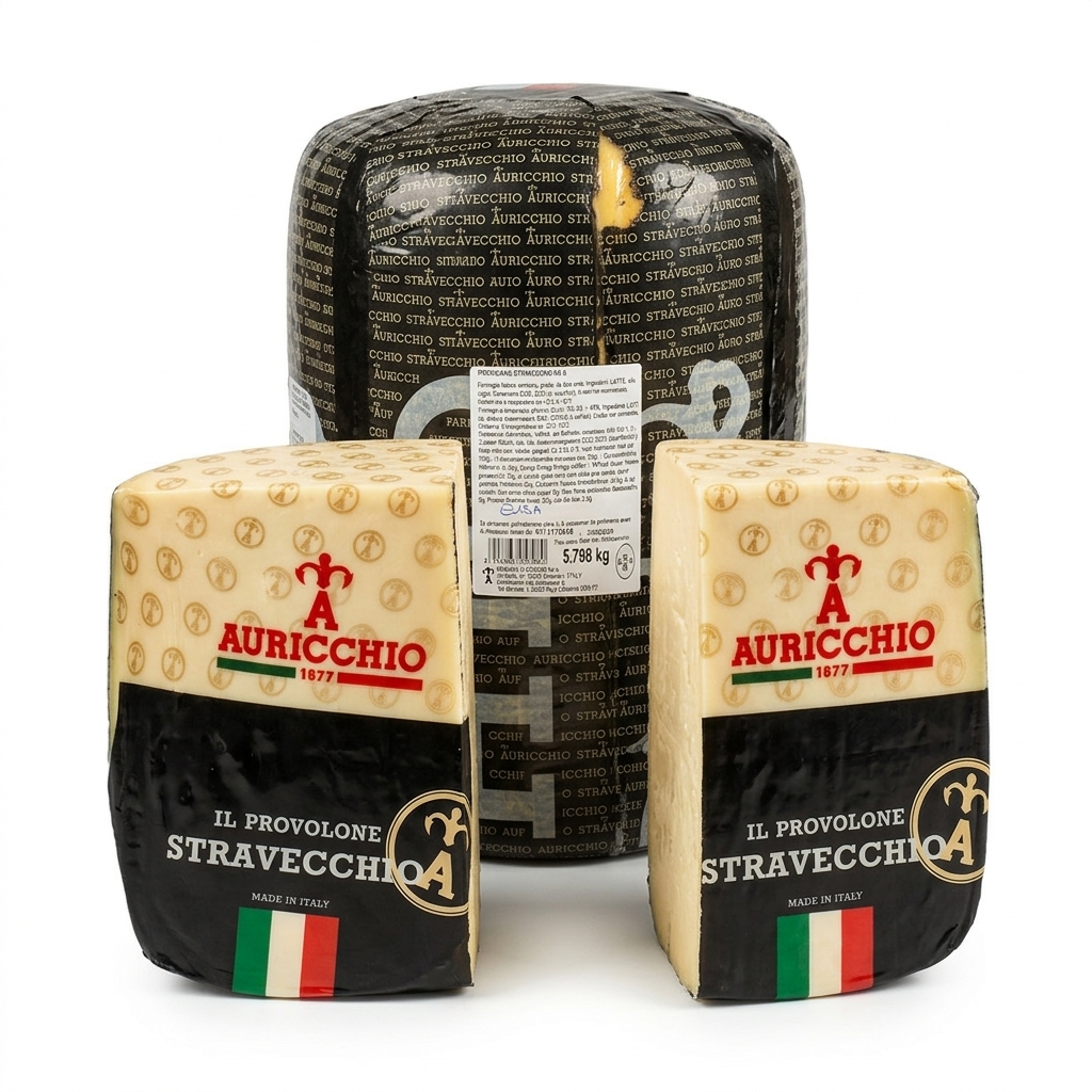 Provolone Stravecchio Kuhmilch Salame-Stücke Vakuumverpackt ca. 5 kg — Auricchio