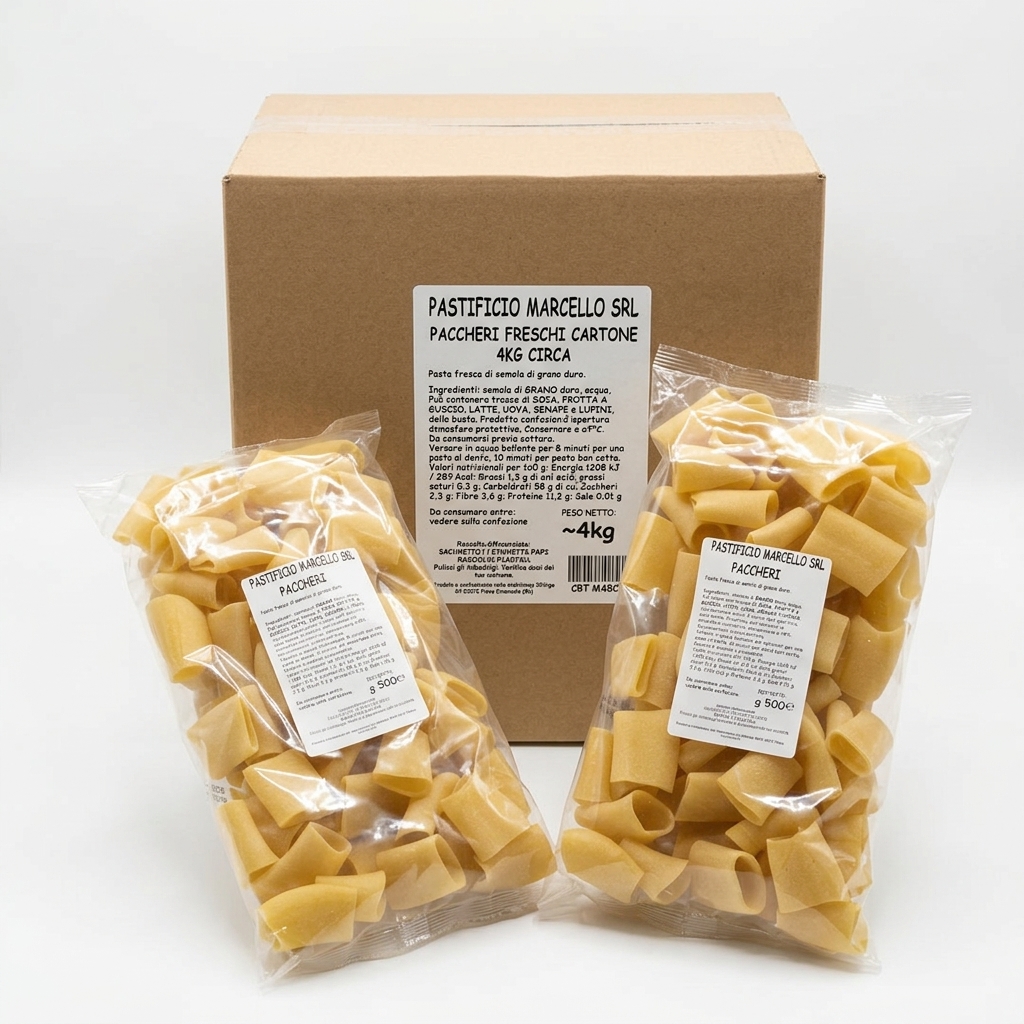 Paccheri Frais 500 g (Carton 4 kg) — Pastificio Marcello