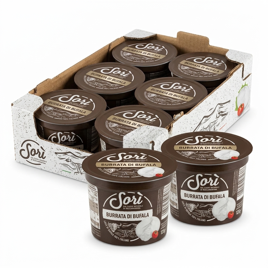 Büffel-Burrata 125 g (Karton 6 × 125 g) — Sorì