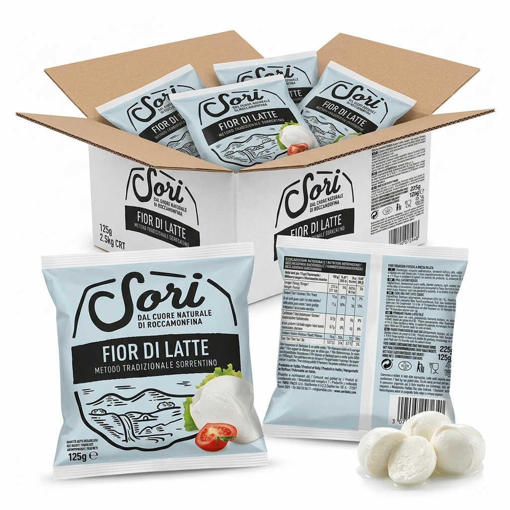 Fiordilatte Bocconcini 125 g — Sorì (Karton 20 Stück · 2,5 kg)