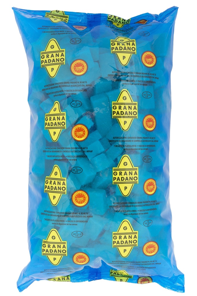 Grana Padano g.u. Cubetti Busta 500g Cubetto 20g 8kg krt Lsm