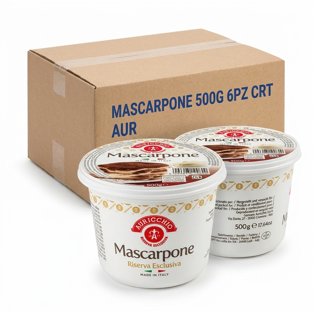 Mascarpone Auricchio 500 g — Cartone 6 vaschette
