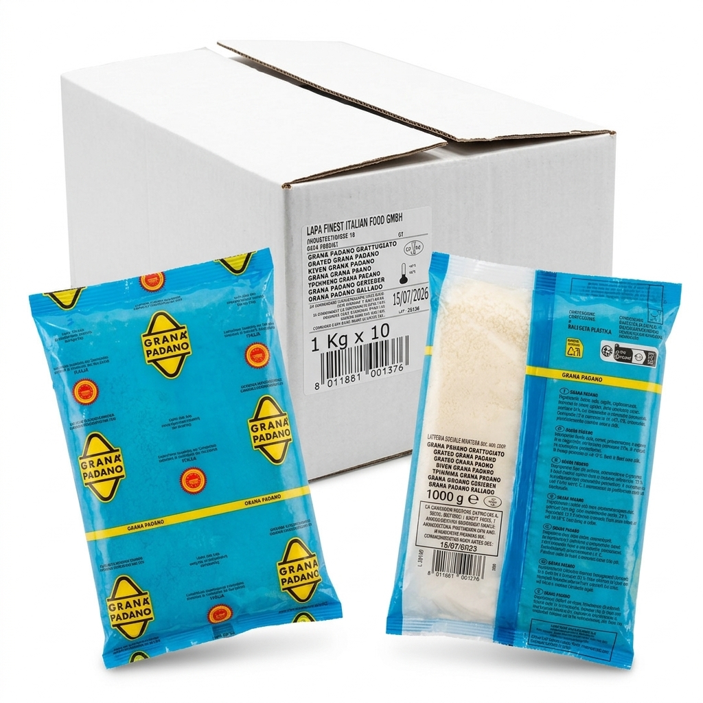 Grana Padano DOP gerieben frisch 1 kg LSM — Latteria Sociale Mantova