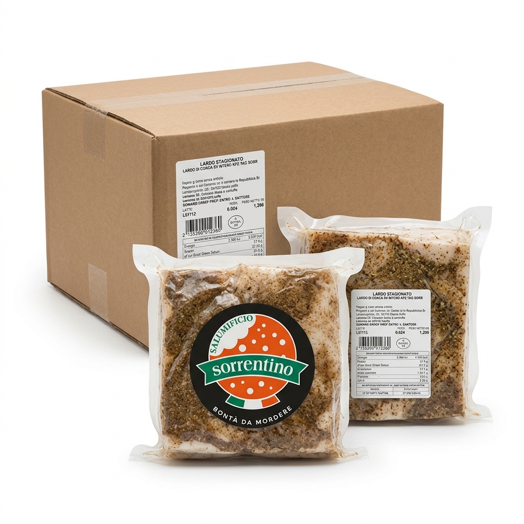Lardo di Conca Whole Vacuum-Packed 1 kg — Salumificio Sorrentino