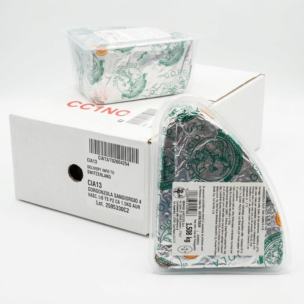 Gorgonzola DOP Sangiorgio Dolce EXP.4 Vaschetta 1/8 ±1,5 kg — Auricchio