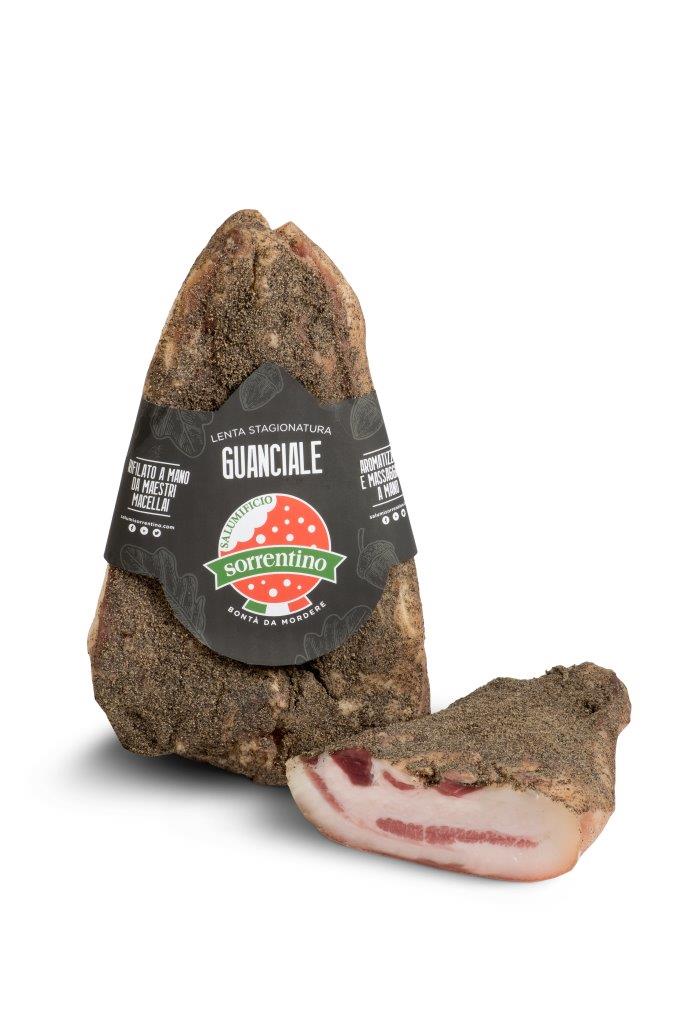 GUANCIALE DI SUINO AL PEPE SV INTERO PZ CA 1.5KG SORR