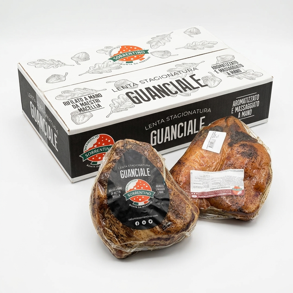 Guanciale Pork Cheek with Pepper Whole Vacuum-Packed approx. 1.5 kg — Sorrentino