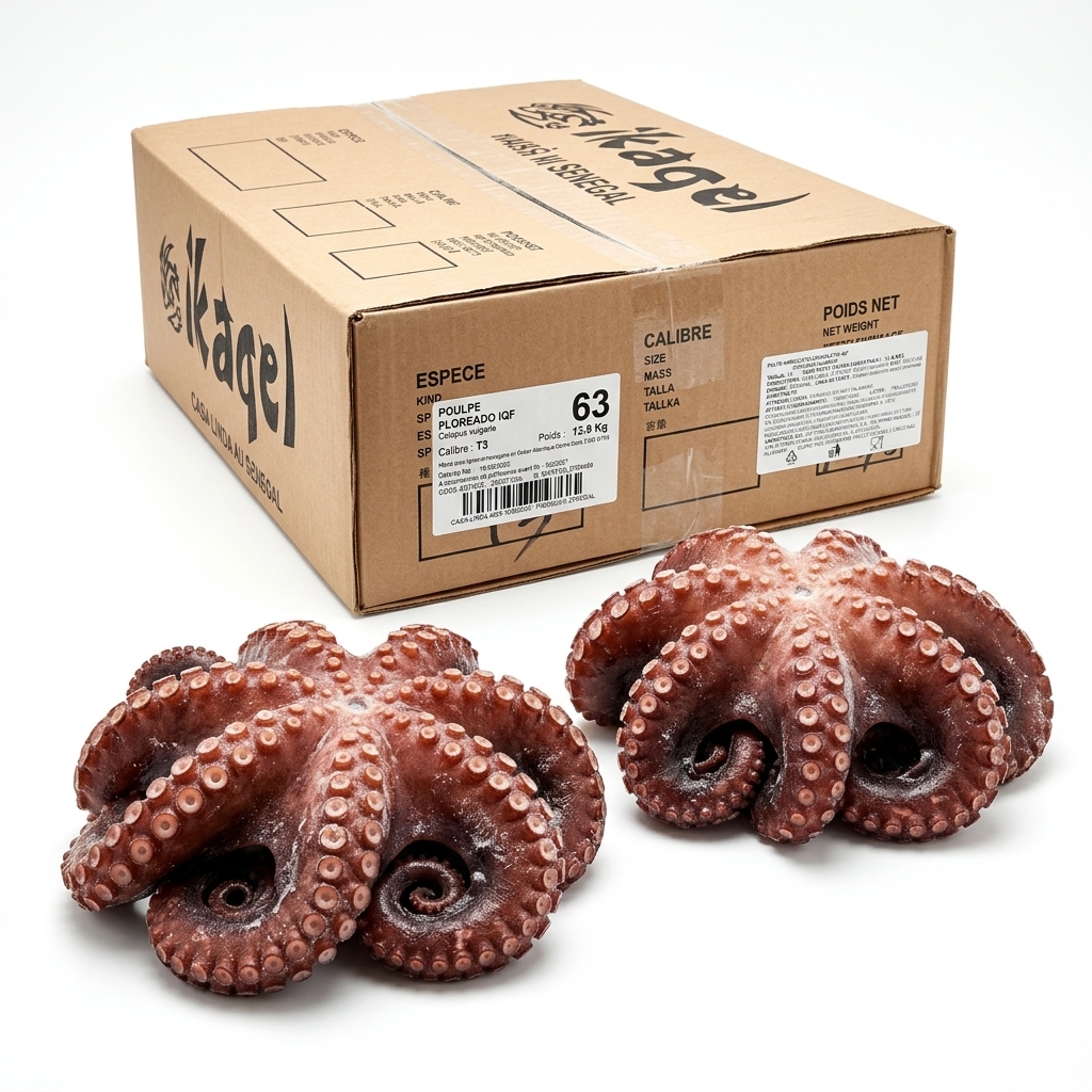 Polpo Octopus Vulgaris IQF T3 2-3 kg (Cartone ca. 16 kg)