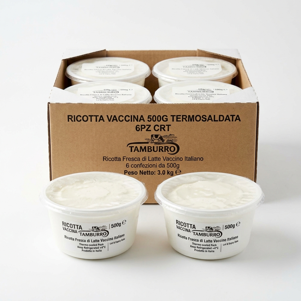 RICOTTA DE VACHE 500G THERMOSCELLÉE 6PCS CRT TAMB