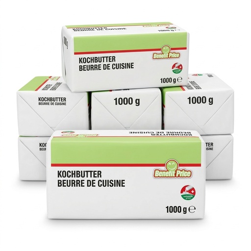 BURRO DA CUCINA KOCHBUTTER PANNA SVIZZERA 82% GRASSI 1KG CRT 10KG AL
