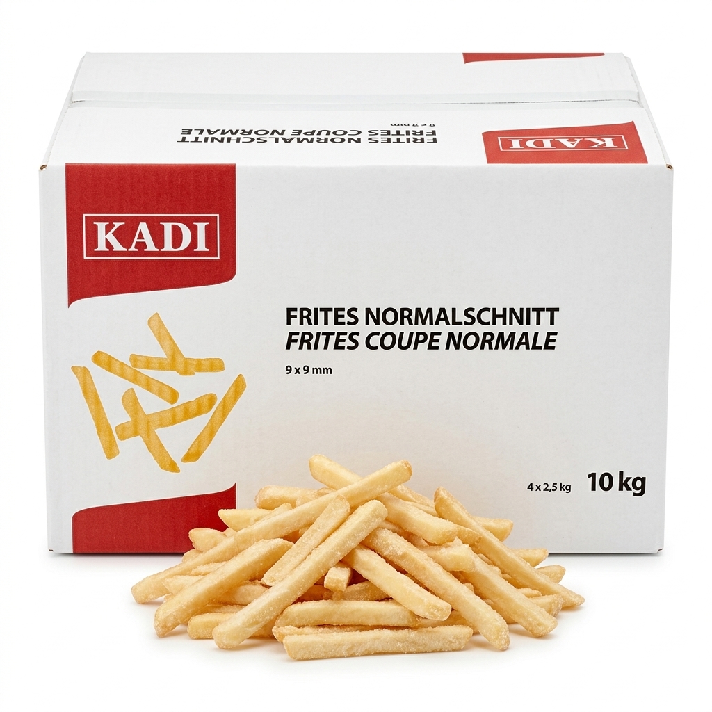FRITES KADI COUPE NORMALE 9X9MM PREFRITES SURGELEES 4X2.5KG 10KG CRT AL