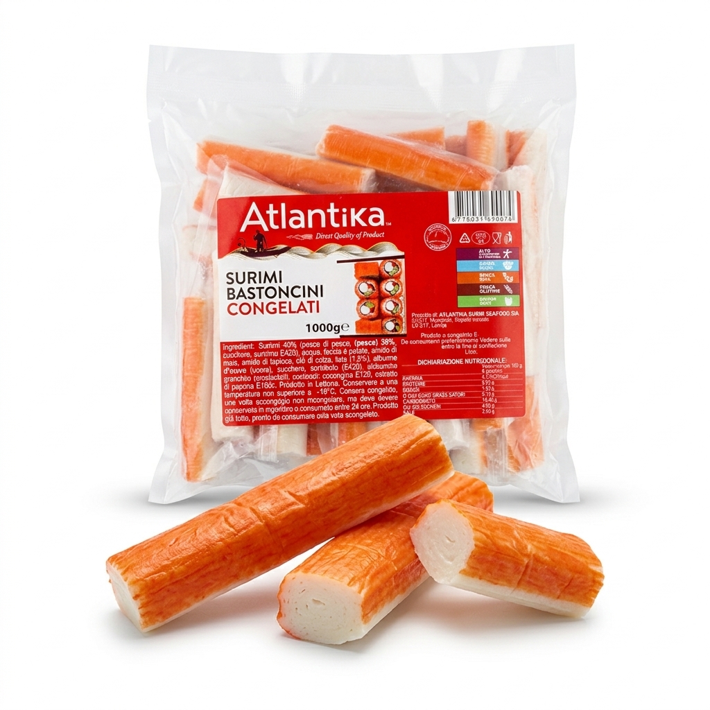 Surimi di Granchio Bastoncini Congelati IQF Lettonia 1kg Crt 5kg FREDD