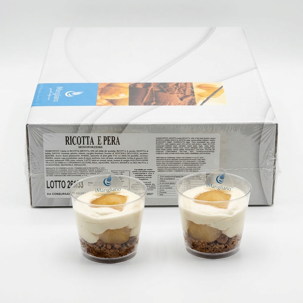 Dessert Ricotta et Poire 100 g (Carton 12 pièces)