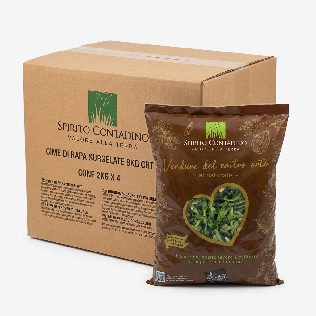 Brocoli-Rave (Cime di Rapa) surgelé Spirito Contadino 2 kg (Carton 8 kg)