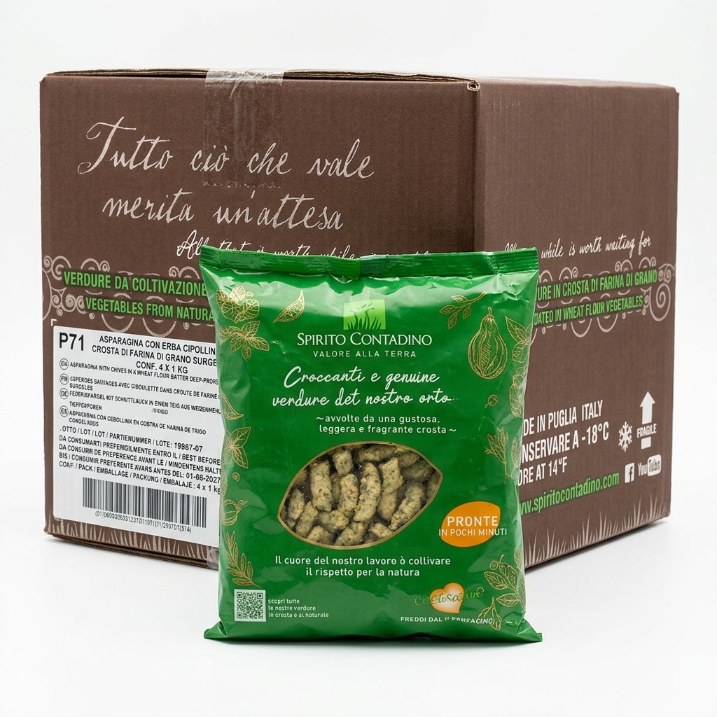 Asperge des Bois à la Ciboulette en Croûte de Farine de Blé Surgelée 1 Kg (Carton 4 Kg) — Spirito Contadino